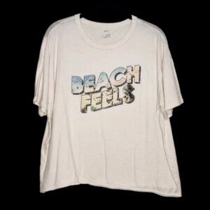 Aerie Beach Feels Vintage Tee – Cream/White (Women’s XS) 🌊